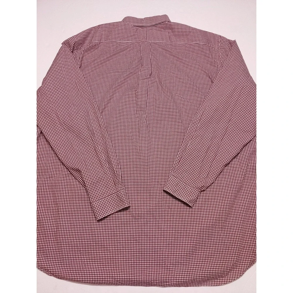 POLO RALPH LAUREN Long Sleeve‎ Button Shirt 100% Cotton Stretch Red Checks 4XLT